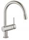 Grohe Minta kkkenarmatur m/udtrk - Supersteel