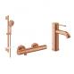 Grohe Grohtherm Joy+ komplet pakke til badev&aelig;relset - B&oslash;rstet Warm Sunset