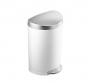 Simplehuman halvrund toiletspand 10L - Hvid/stl