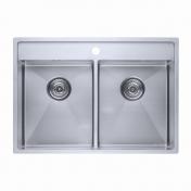 Lavabo Kubus 742 dobbelt kkkenvask 740x520 mm - soft hjrner