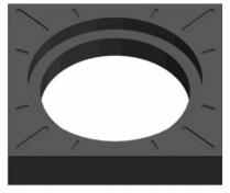 Lauridsen 315 x 100 mm firkantet karm m/ fals - Hj model