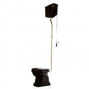 Lavabo Retro HIGH toilet med messing rr og S-ls - Blank Sort