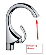 Grohe hndbruser og slange til K4 (uden omskifter)