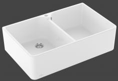 Villeroy & Boch Bondehus 80 X 2-delt vask 795 x 500 mm, Hvid Alpin CeramicPlus - med hanehul