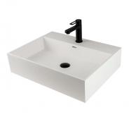 Lavabo Solid Surface 60 hndvask t/vg eller bord - 1 hanehul - Mat hvid