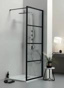 Lavabo Walk In fast brusevg - Klar glas/Mat sort - 80 cm