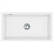 Lavabo Mera 80 U porcelnskkkenvask - Mat hvid m/krom aflb