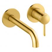 Damixa Iris h�ndvaskarmatur til indbygning m/Koldstart - 180 mm - B�rstet messing