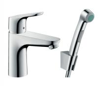 Hansgrohe Focus 100 hndvaskarmatur m/hndbruser og push-open bundventil