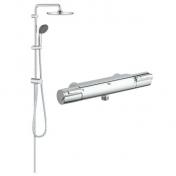 Grohe komplet brusesystem m/rund hovedbruser - Krom