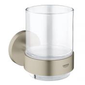 Grohe Essentials glas inkl. holder - B&oslash;rstet nikkel