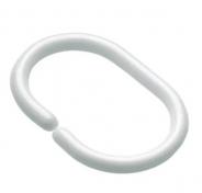 Hefe Ringe til forhæng, C-formet - hvid - 12 stk.