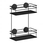 Beslagsboden dobbelt brusekurv, selvkl�bende - Mat sort