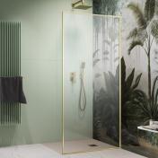 Str�mberg Walk-in 305 fast brusev�g 70 cm - H�jre - Klar glas/b�rstet messing