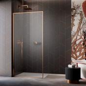 Str�mberg Walk-in 305 fast brusev�g 80 cm - Venstre - Klar glas/b�rstet kobber