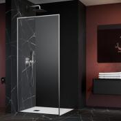 Str�mberg Walk-in 305 fast brusev�g 100 cm - Venstre - Klar glas/steel