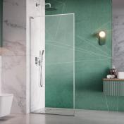 Str�mberg Walk-in 305 fast brusev�g 90 cm - Venstre - Klar glas/krom
