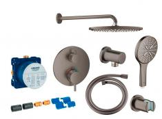 Grohe Atrio Rainshower 310 komplet brusesystem til indbygning m/SmartActive hndbrus - Brstet Hard Graphite