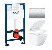 Grohe Euro kompakt toiletpakke inkl. sde m/soft-close, mellem cisterne og krom betjening