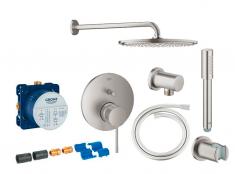 Grohe Essence komplet brusesystem m/Rainshower 310 hovedbruser t/indbygning - Supersteel