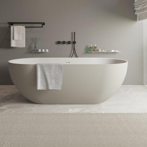 Ideavit Solidera fritst&aring;ende badekar 1700 x 800 mm - Mat gr&aring; beige