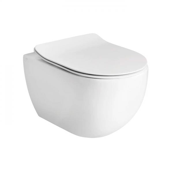 Lavabo Glomp rimless v&aelig;gh&aelig;ngt toilet inkl. s&aelig;de - Hvid