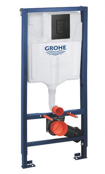 Grohe Rapid SL indbygningscisterne 113 cm inkl. Even betjeningsplade i mat sort