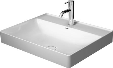 Duravit DuraSquare 60 fritstående bowlevask - 1 hanehul - Uden overløb