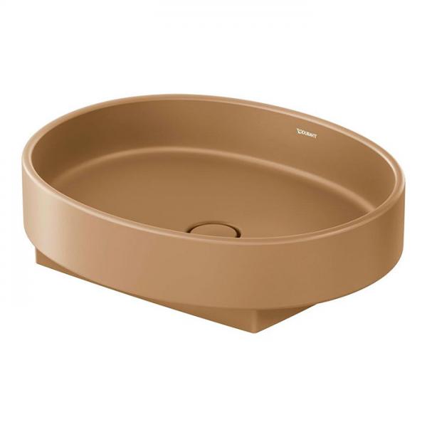 Duravit Balcoon 55 fritst&aring;ende bowlevask - Uden hanehul - Ler Terra - DuraShield