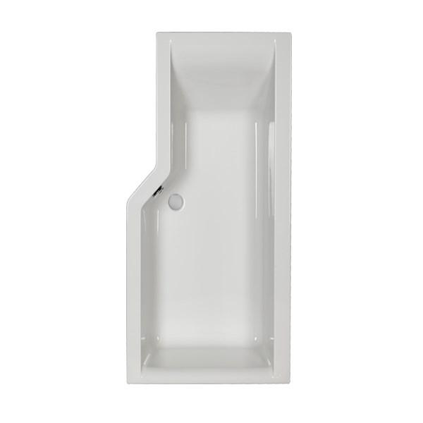 Strømberg Urban Edge badekar t/brus - 157,5 x 70/84,5 - Højre - 1 ryglæn