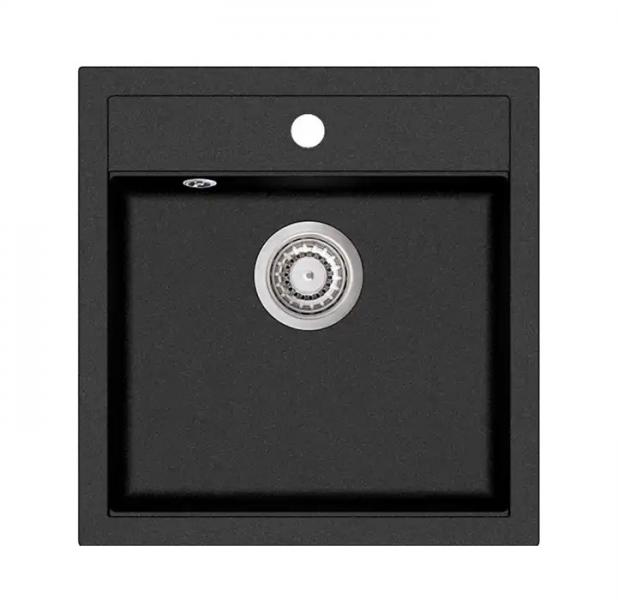 Lavabo Jupiter 50 kompositvask - Antracit-sort/Krom