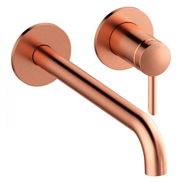 Damixa Iris h&aring;ndvaskarmatur til indbygning m/Koldstart - 250 mm - B&oslash;rstet kobber
