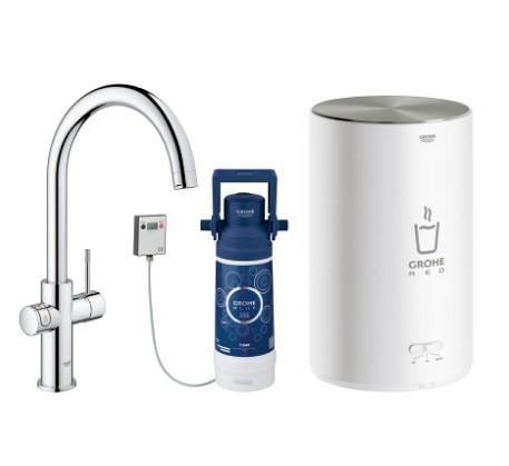 Grohe Red II Duo køkkenbatteri m/3L vandvarmer og C-tud - Krom