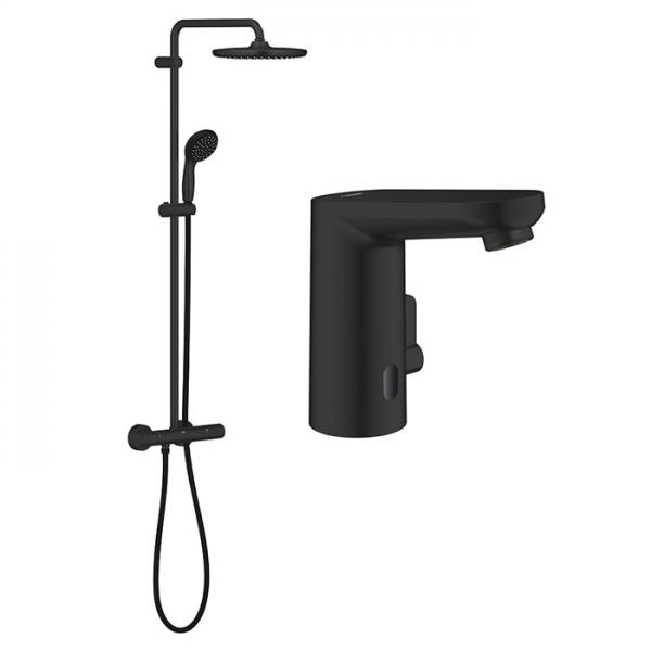 Grohe Vitalio Get E komplet pakke til badev&aelig;relset - Mat sort