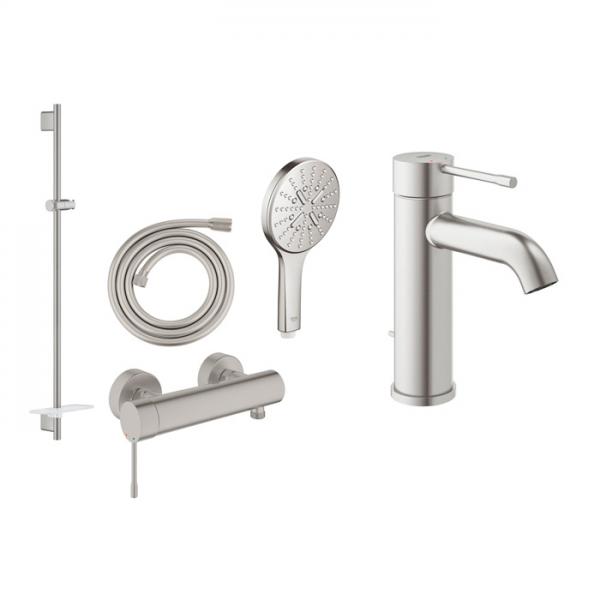 Grohe Essence komplet pakke til badeværelset - Supersteel Grohe Essence komplet pakke til badeværelset - Supersteel