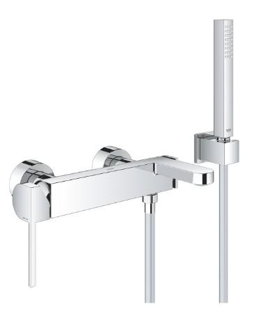 Grohe Plus badekararmatur inkl. håndbruser og holder - Krom