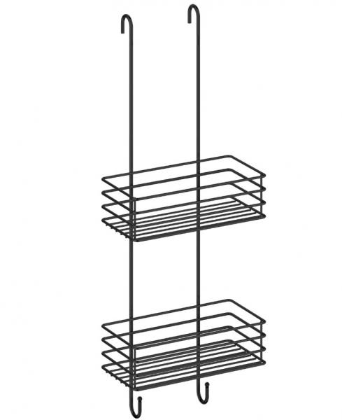 Beslagsboden hængende brusehylde - Dobbelt - Mat sort