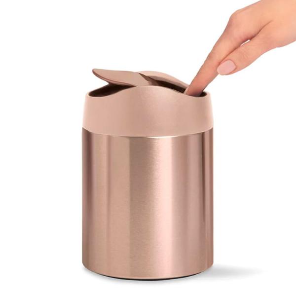 Simplehuman mini affaldsspand m/vippelåg - Rosegold