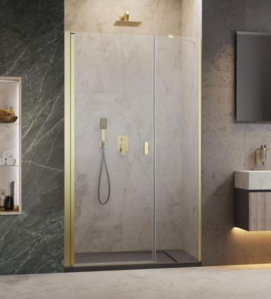 Strømberg Noma 45 svingdør m/sidepanel 1000mm - Venstre - Børstet messing Strømberg Noma 45 svingdør m/sidepanel 1000mm - Venstre - Børstet messing