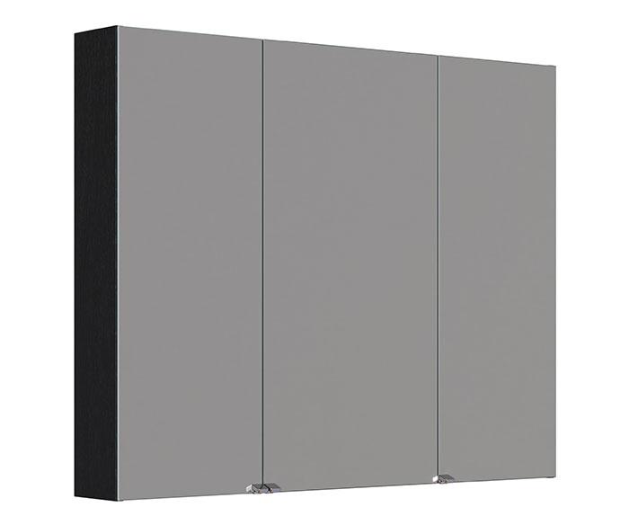 Dansani Style spejlskab 100 m/lysstyring og 3 låger - Eg noir