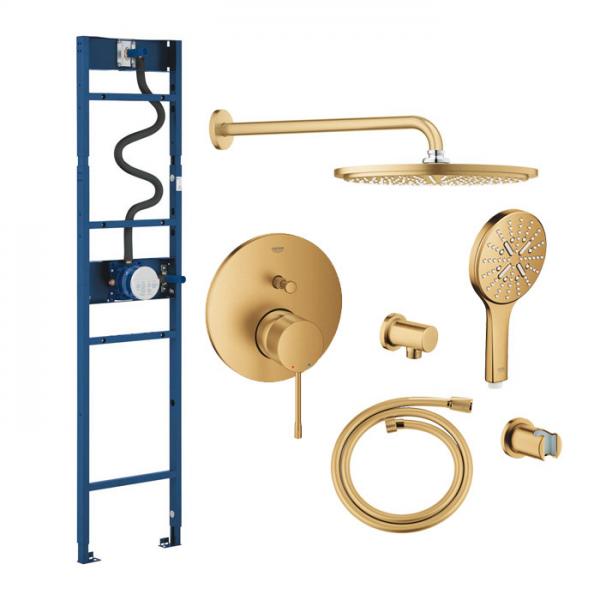 Grohe Essence 310 komplet brusesystem m/Shower Frame - B&oslash;rstet Cool Sunrise