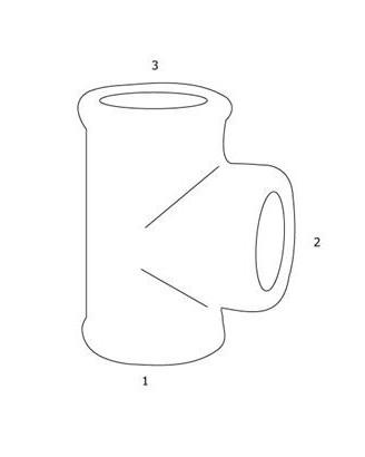 GF sort T-stykke - Muffe - 3"