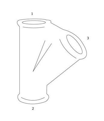 GF sort T-stykke - Muffe - 1/2"