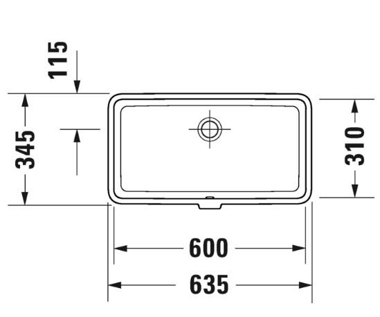 Duravit Vero Air 60 håndvask t/underlimning - Uden hanehul