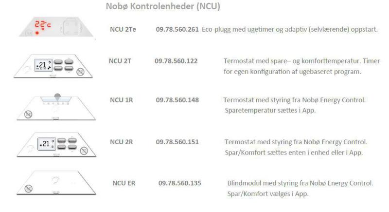 Nobø Front varmeliste 73 - 500W - 230V u/kontrolenhed