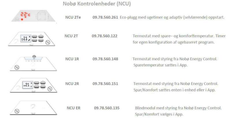 Nob&oslash; Top varmeliste 153 - 1250W - 230V u/kontrolenhed