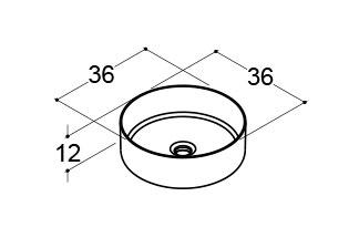 Dansani Circle Ø36 fritstående bowlevask - Uden overløb