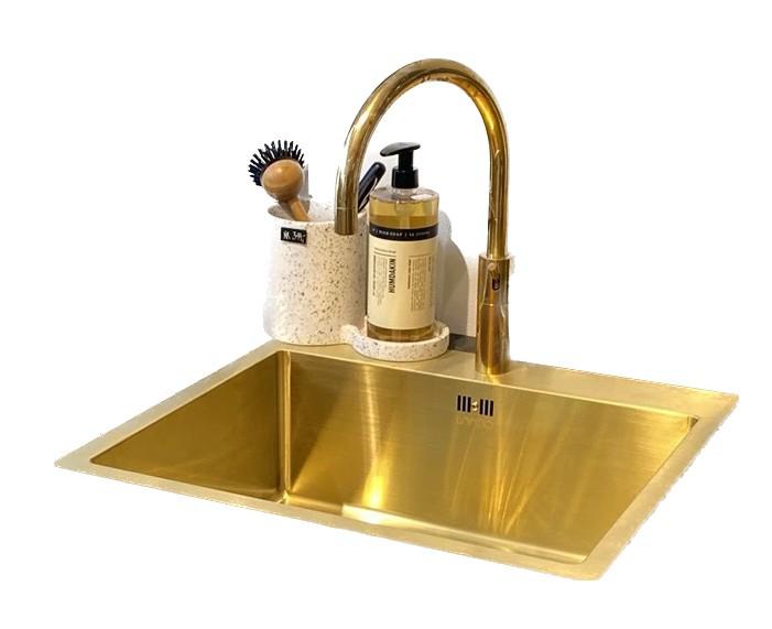 Lavabo Kubus 540 Soft køkkenvask - Guld/messing (børstet) Lavabo Kubus 540 Soft køkkenvask - Guld/messing (børstet)