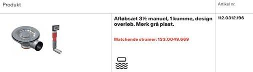 Franke afløbssæt Franke afløbssæt