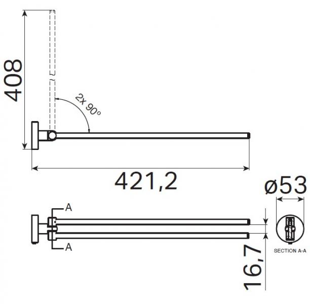 Kosmos h&aring;ndkl&aelig;deholder t/v&aelig;g - B&oslash;rstet gunmetal